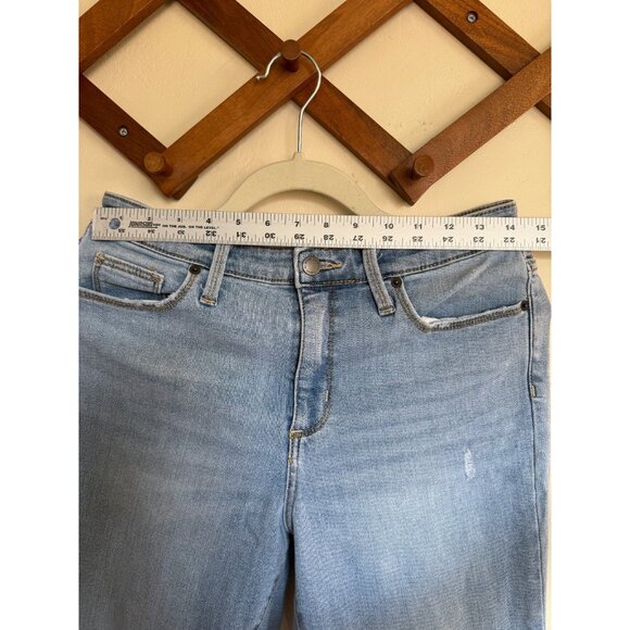 Universal Thread Jeans Women 8/29 Mid Rise Rip Straight Blue Denim Boho Stretch - Picture 6 of 11